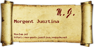 Morgent Jusztina névjegykártya